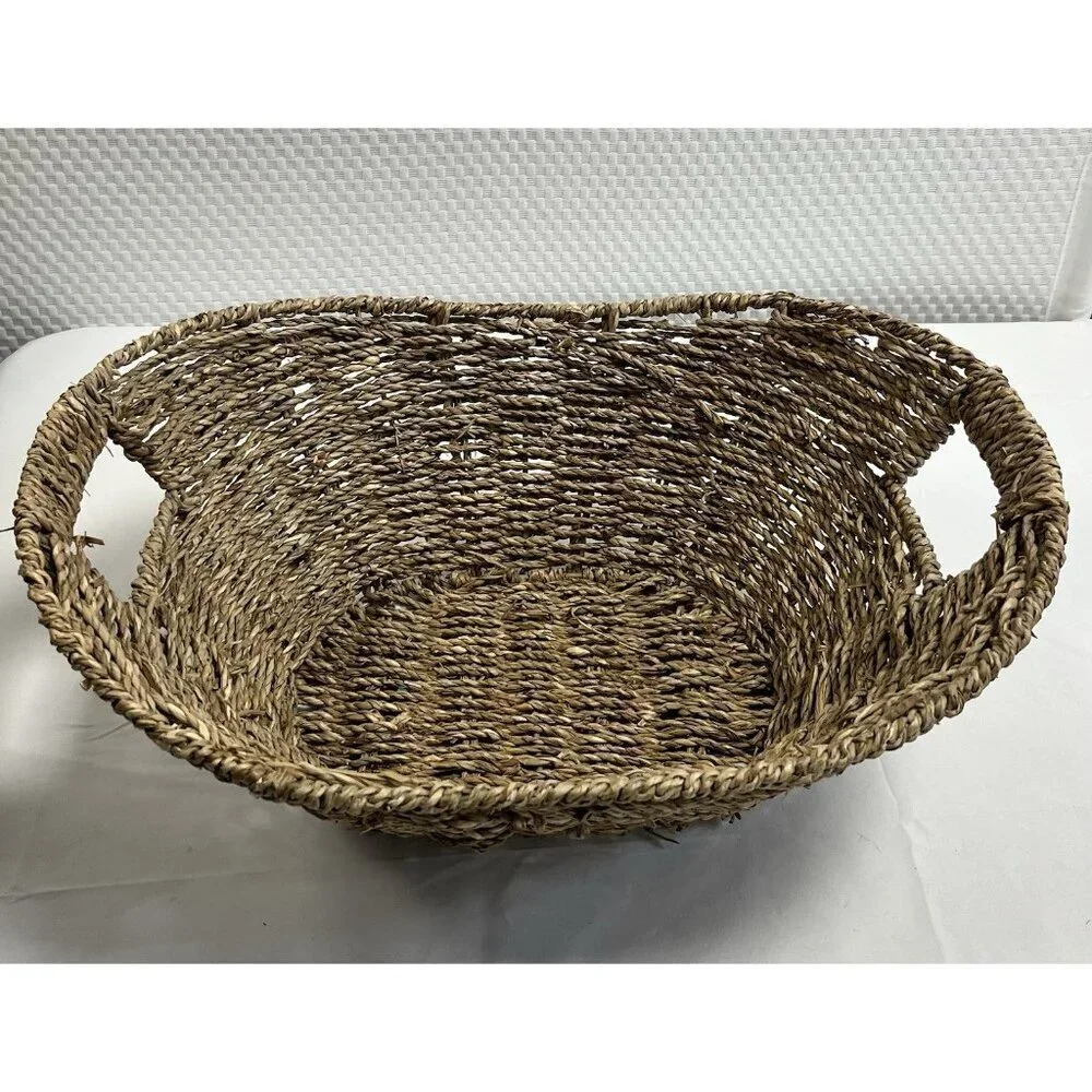 2 Vintage/Boho/Beach/Cottage Woven Seagrass Baskets Lot 🤍